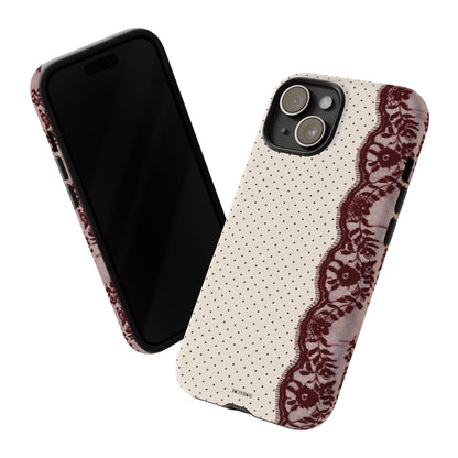 Burgundy Lace Edge Tough Case