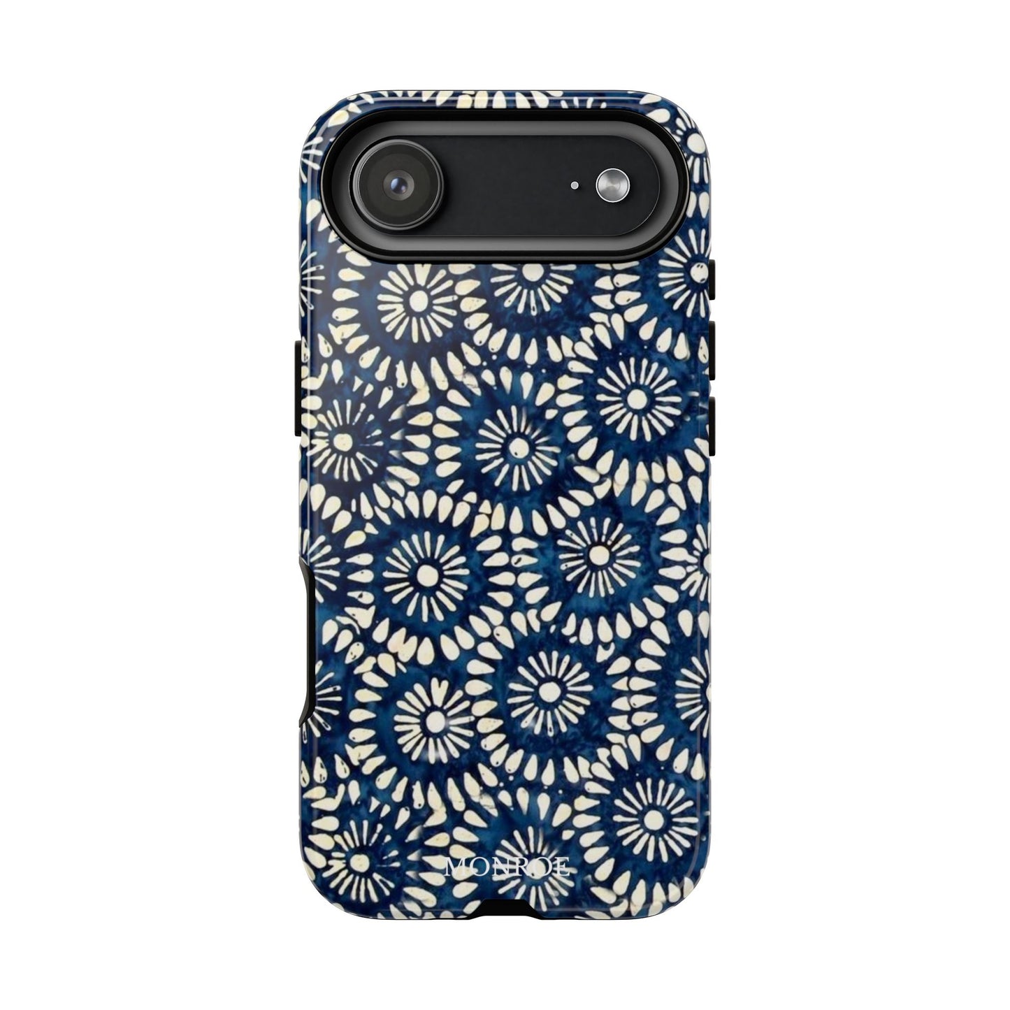 Navy Shibori Floral Tough Phone Case
