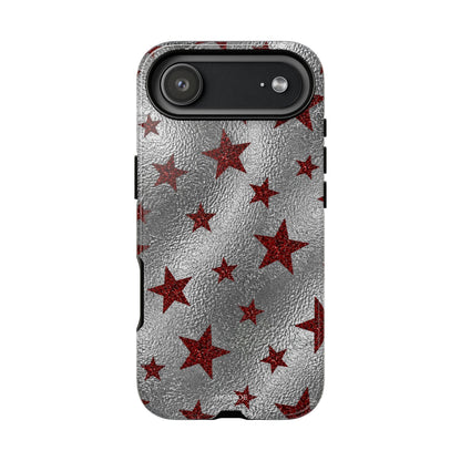 Silver Red Starry Tough Case