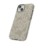 White Lace Pattern Tough Phone Case