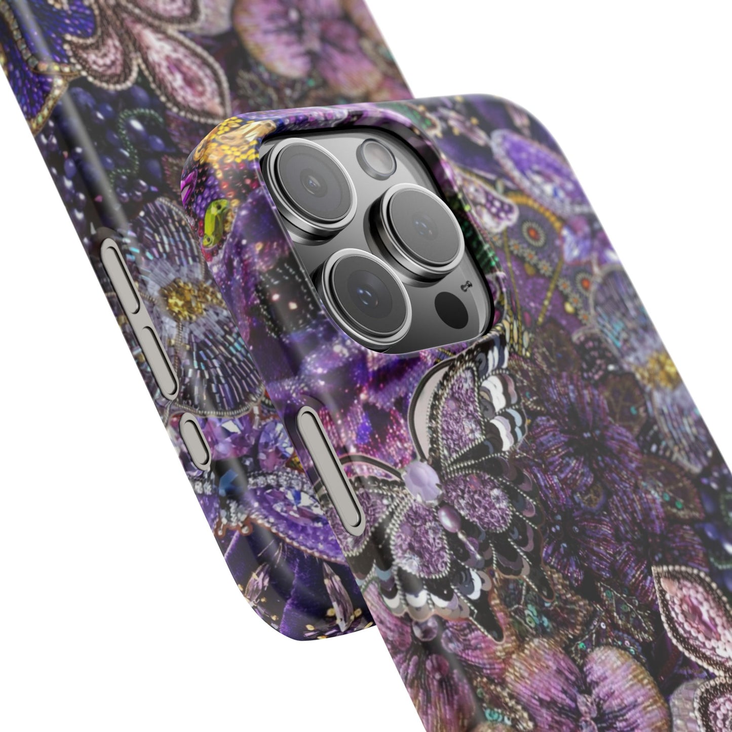 Purple Floral Butterfly Case