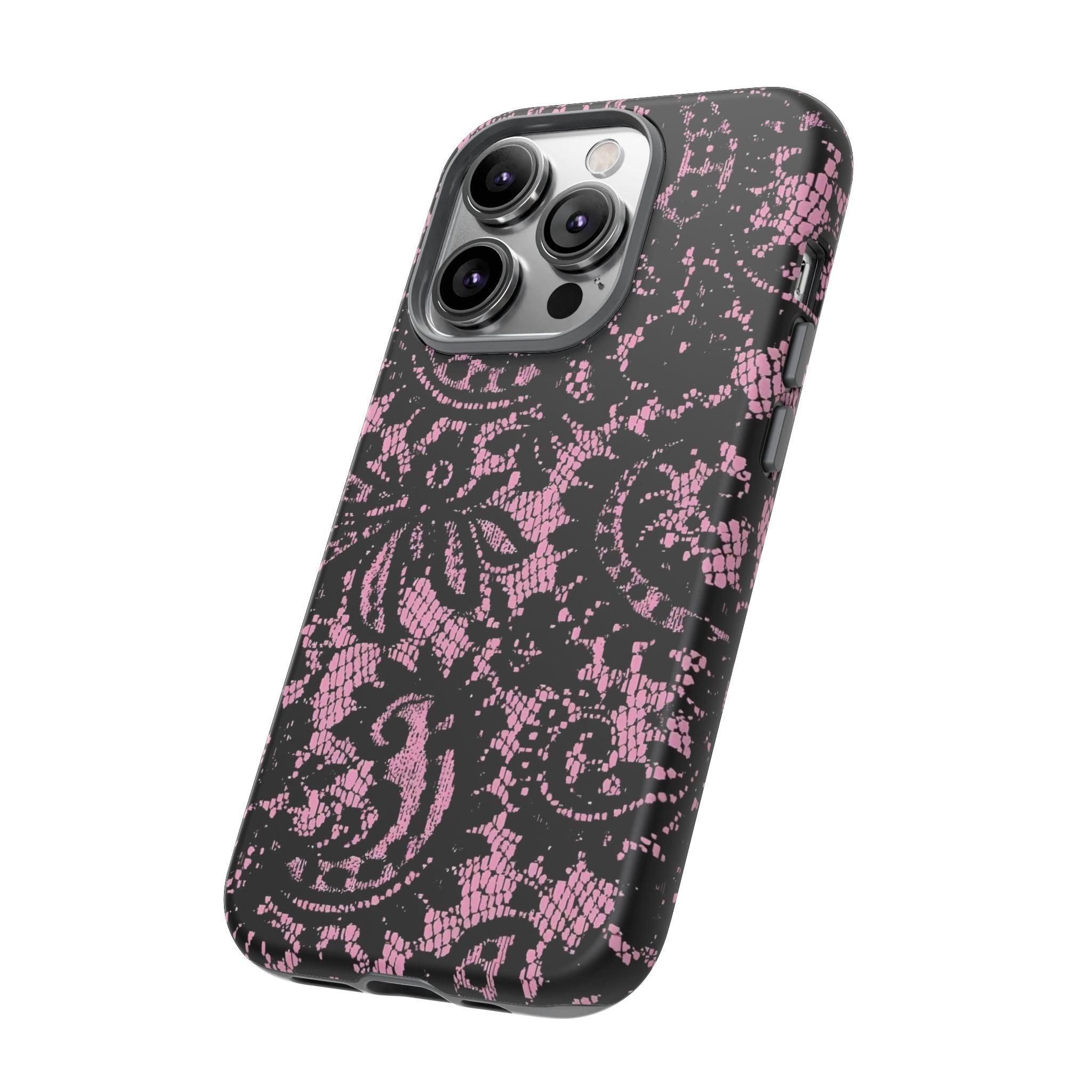 Pink Lace Pattern Tough Phone Case