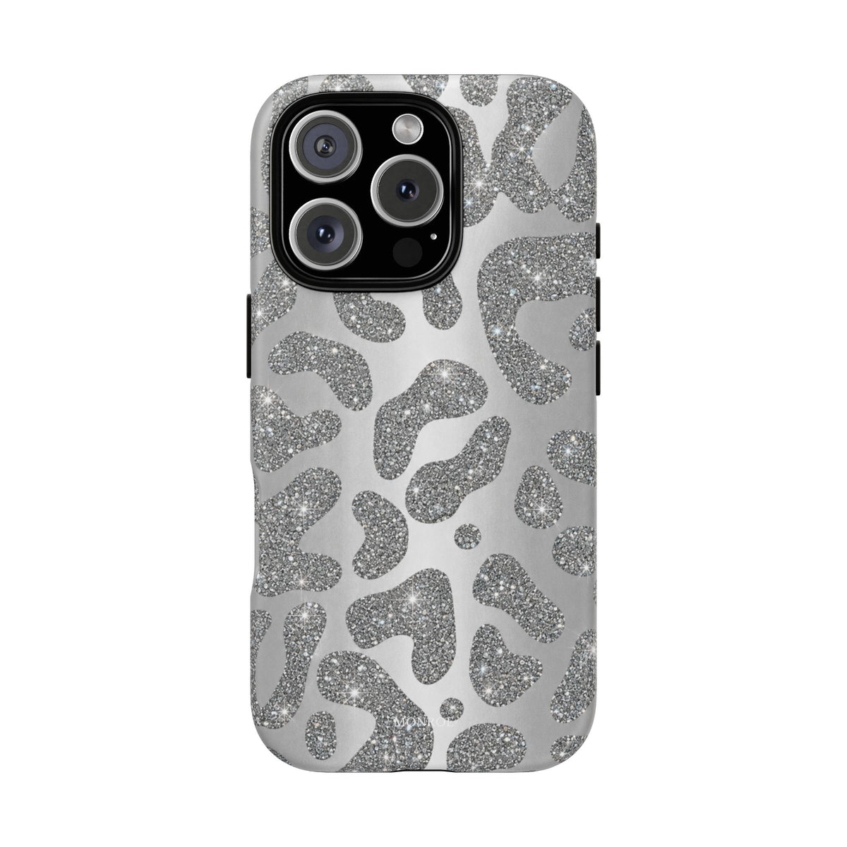 Silver Glitter Leopard Tough Case