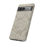 White Lace Pattern Tough Phone Case