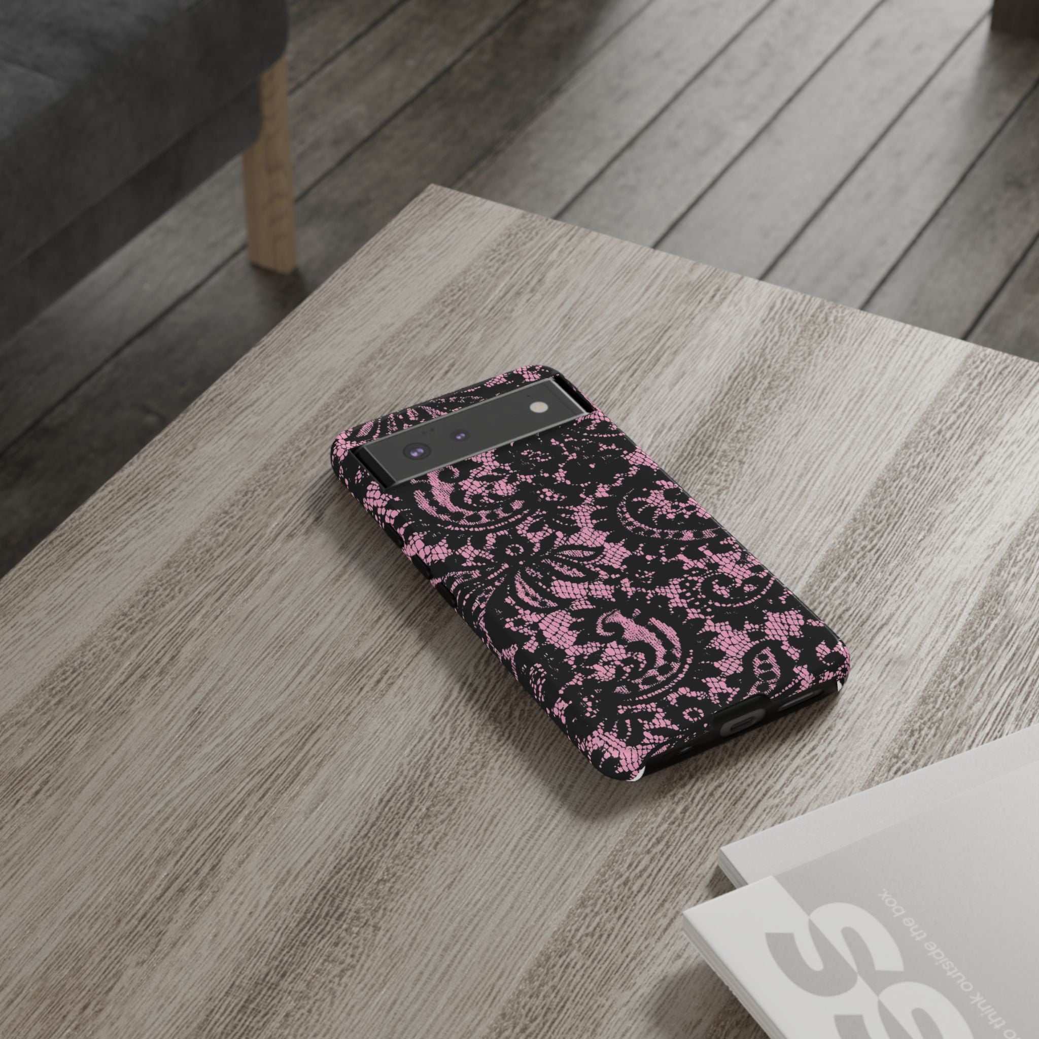 Pink Lace Pattern Tough Phone Case