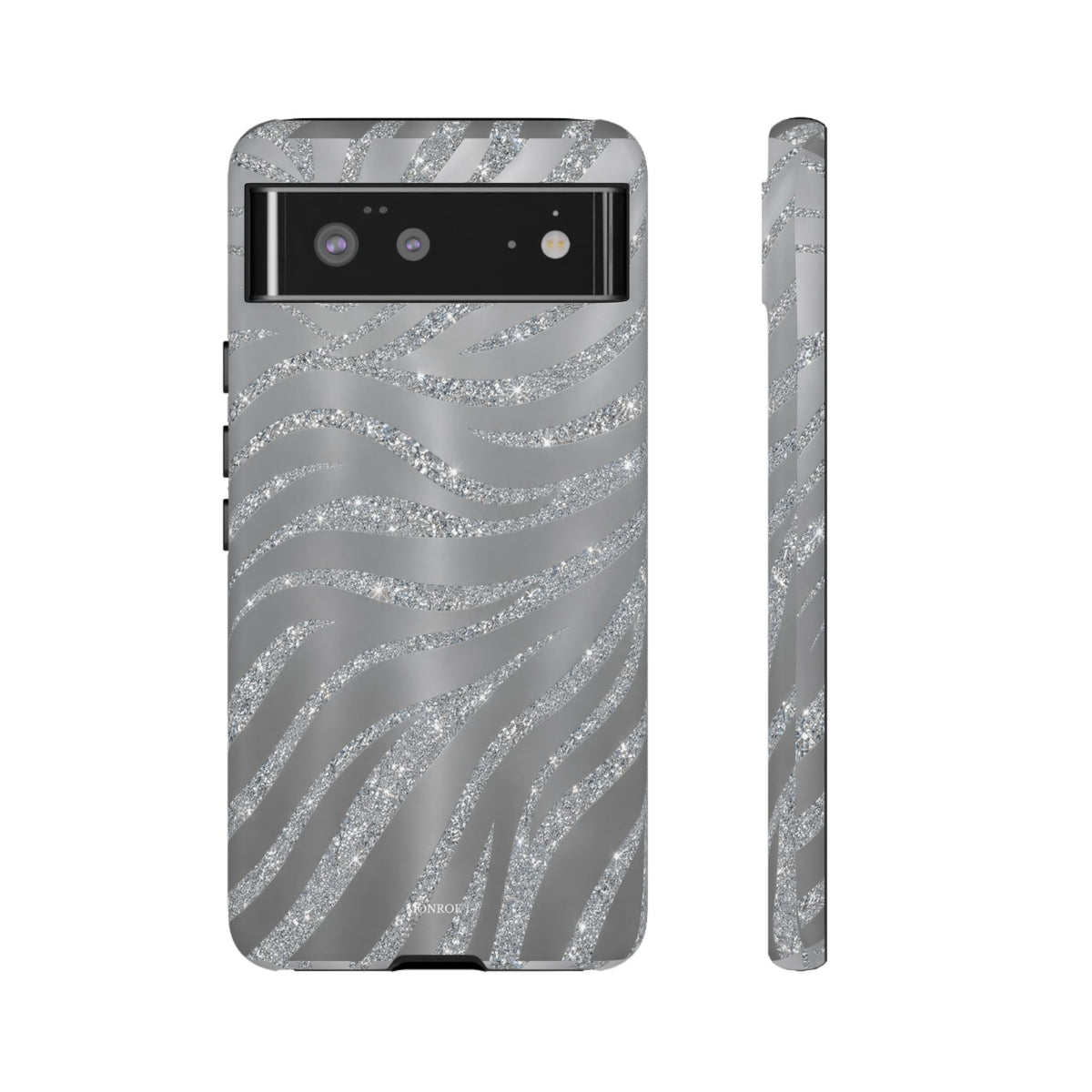 Silver Glitter Zebra Tough Case