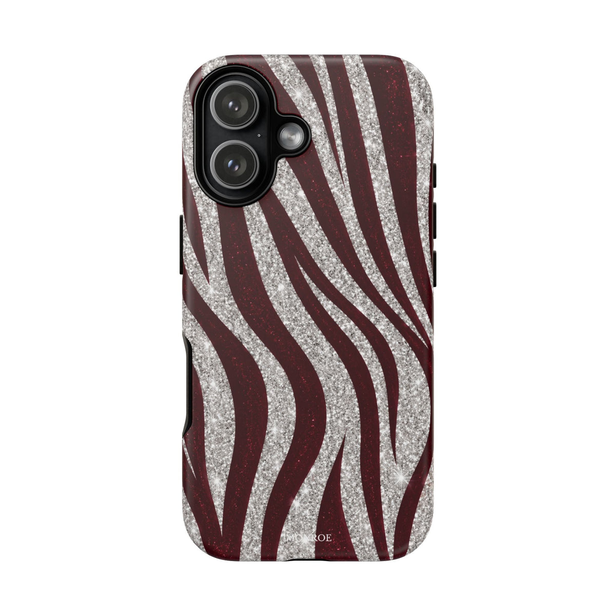 Burgundy Zebra Glitter Tough Case