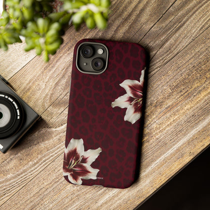 Burgundy Lily Leopard Tough Case