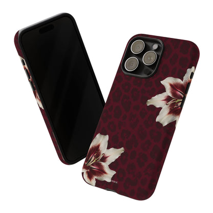 Burgundy Lily Leopard Tough Case