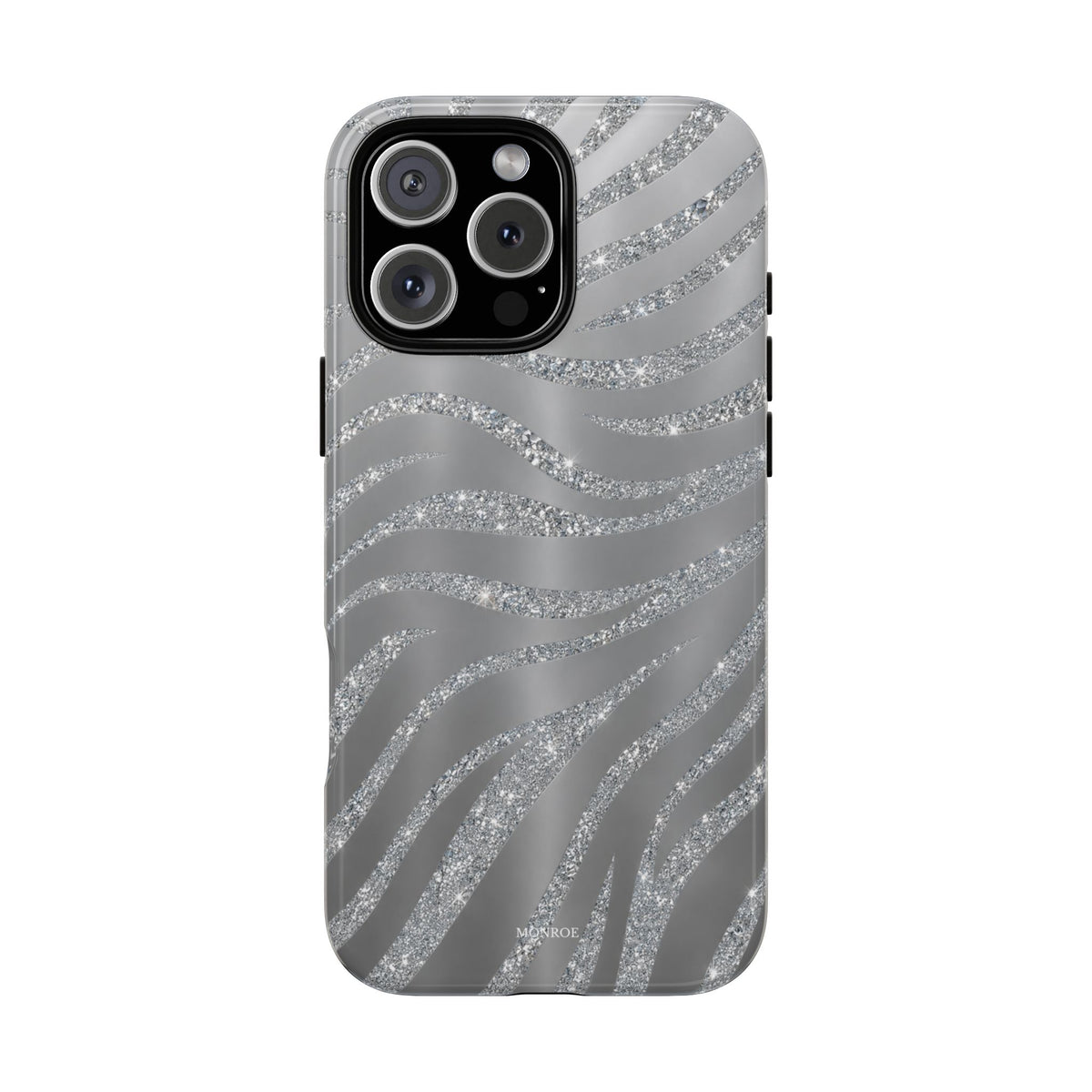 Silver Glitter Zebra Tough Case