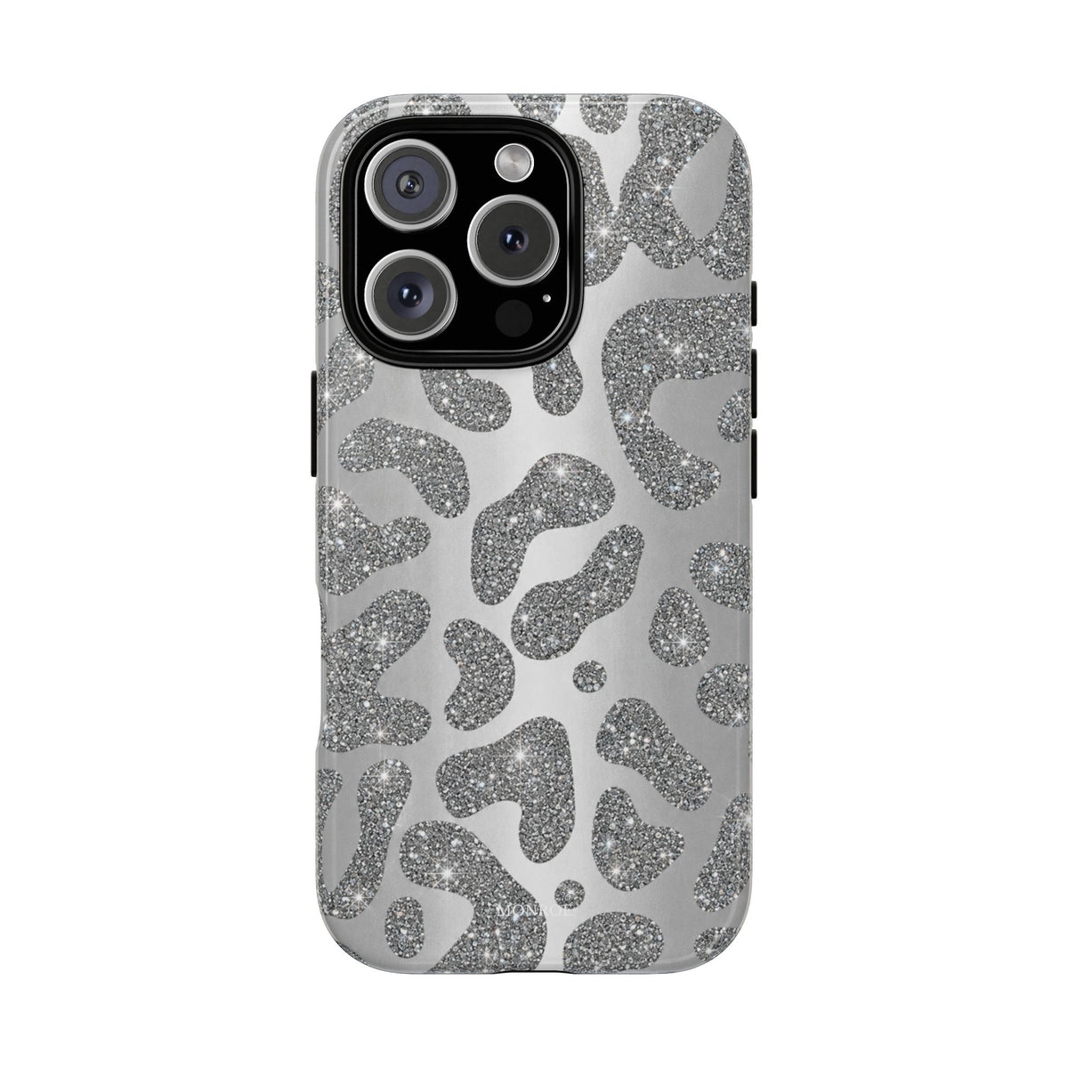 Silver Glitter Leopard Tough Case