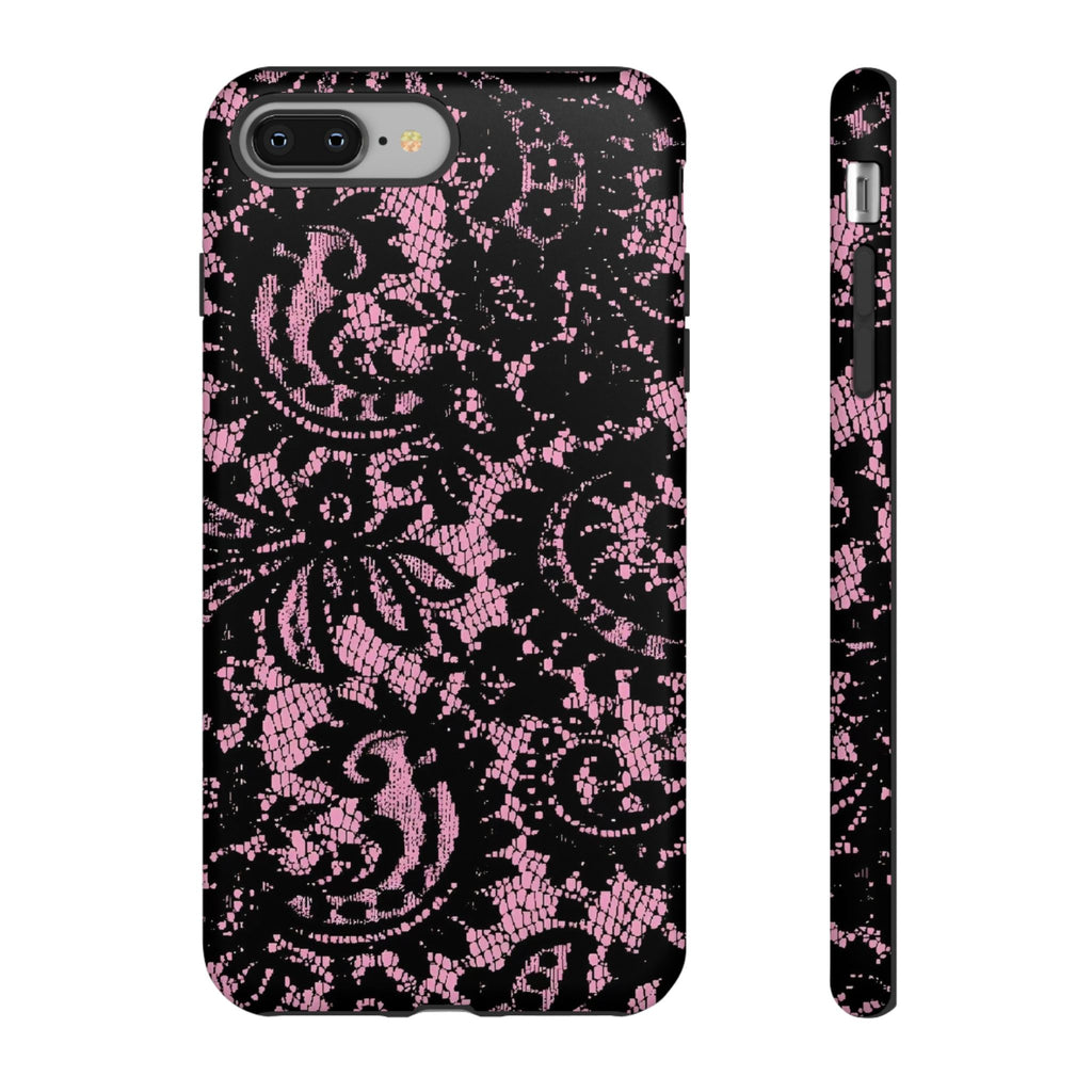 Pink Lace Pattern Tough Phone Case