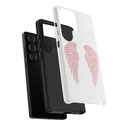White & Pink Wings Tough Case