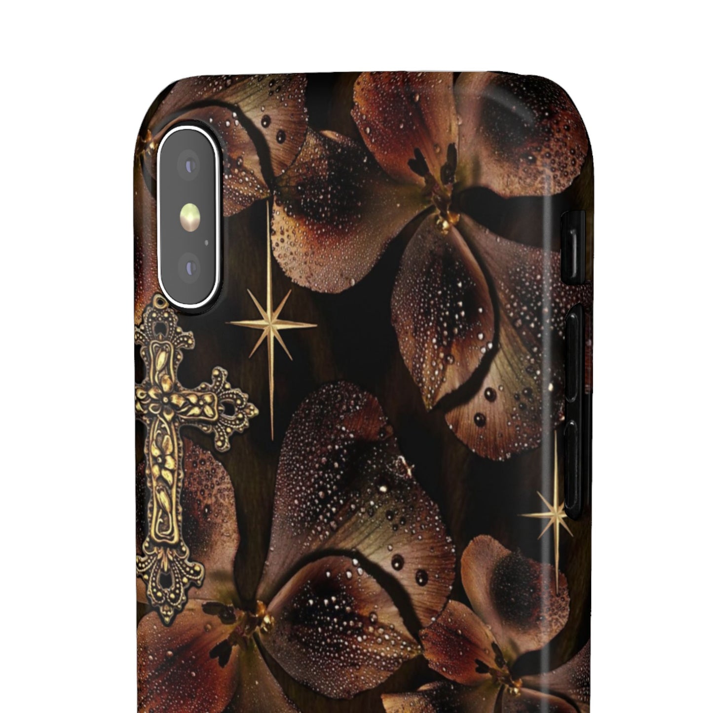 Brown Floral Cross Case