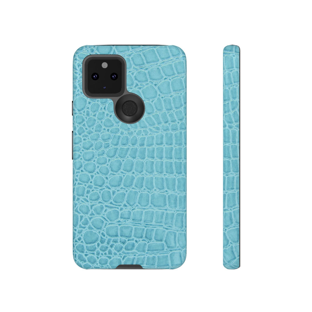 Croc Embossed Turquoise Phone Case