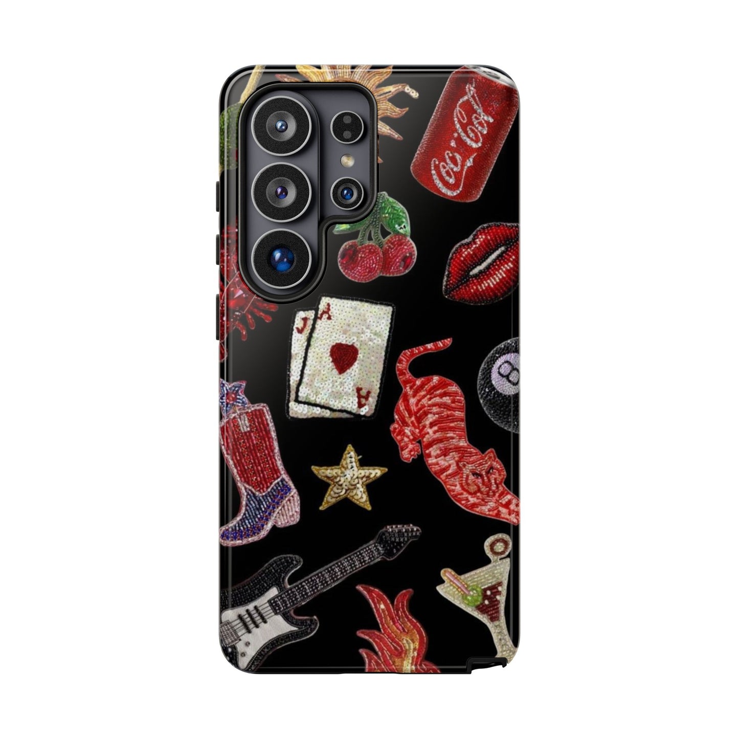 Retro Patch Motif Tough Case