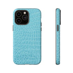 Croc Embossed Turquoise Phone Case