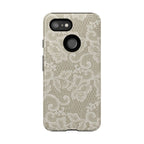 White Lace Pattern Tough Phone Case