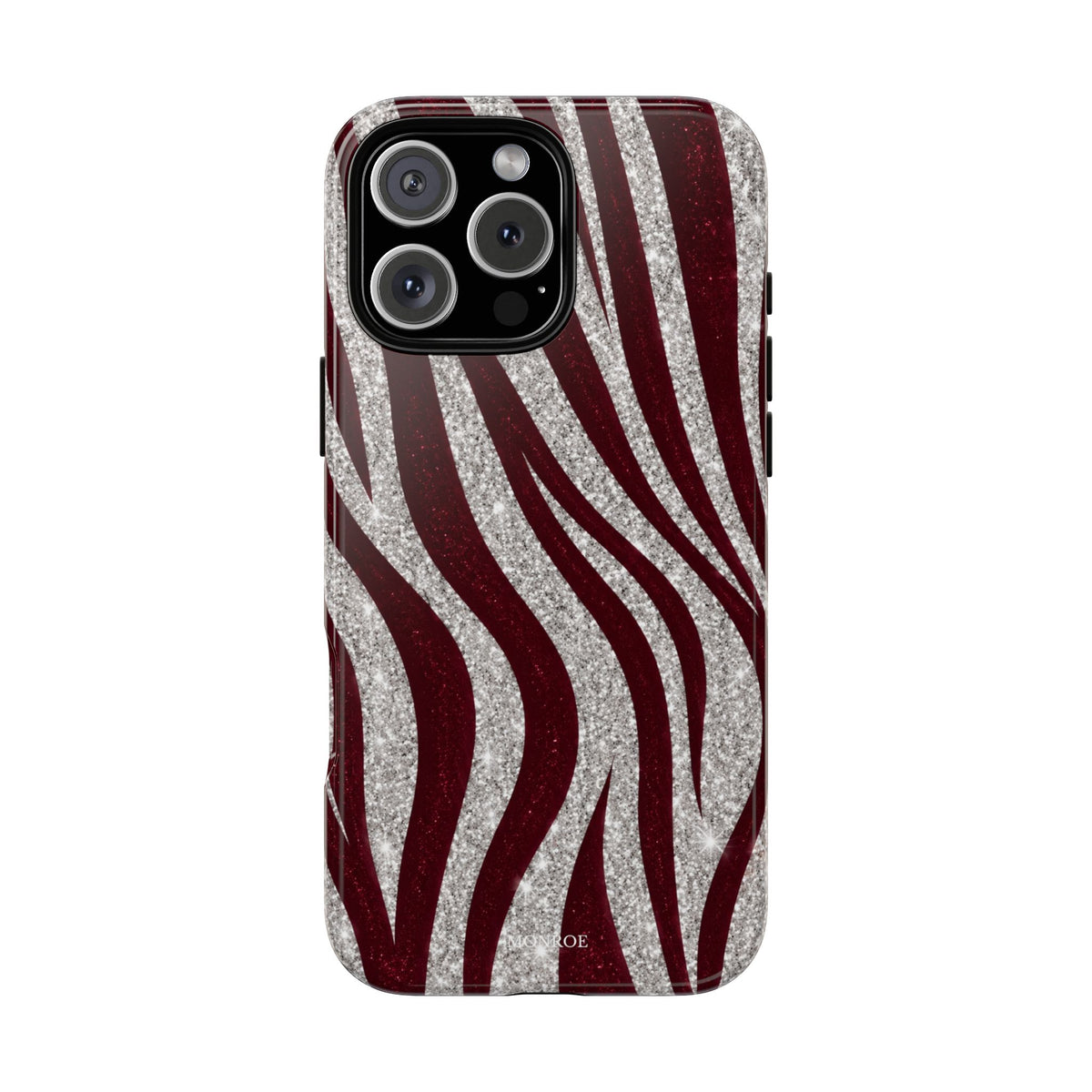 Burgundy Zebra Glitter Tough Case