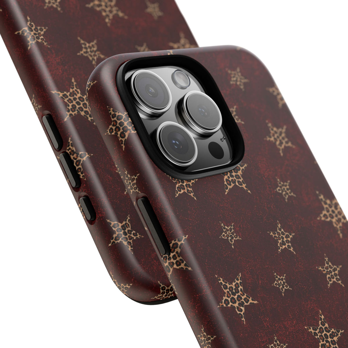 Burgundy Leopard Star Tough Case