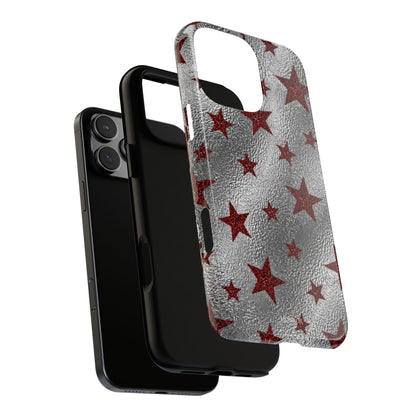 Silver Red Starry Tough Case
