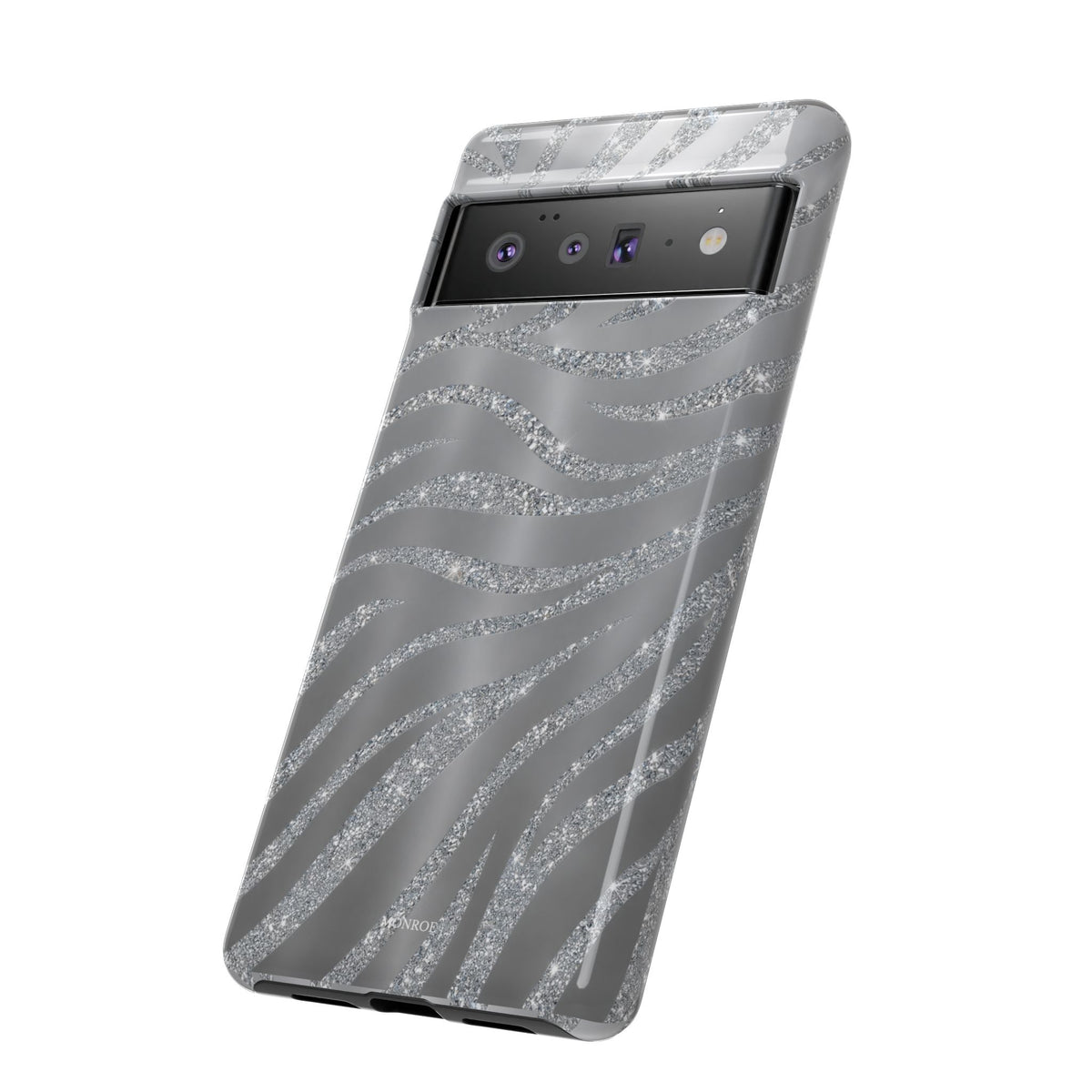 Silver Glitter Zebra Tough Case