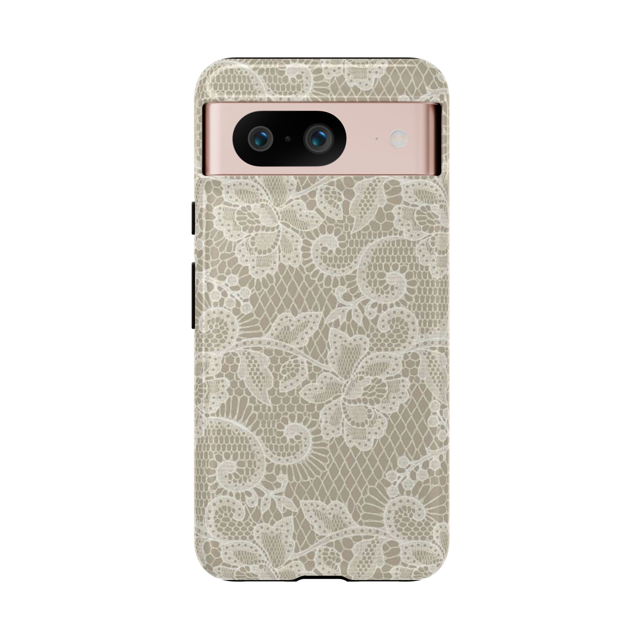 White Lace Pattern Tough Phone Case