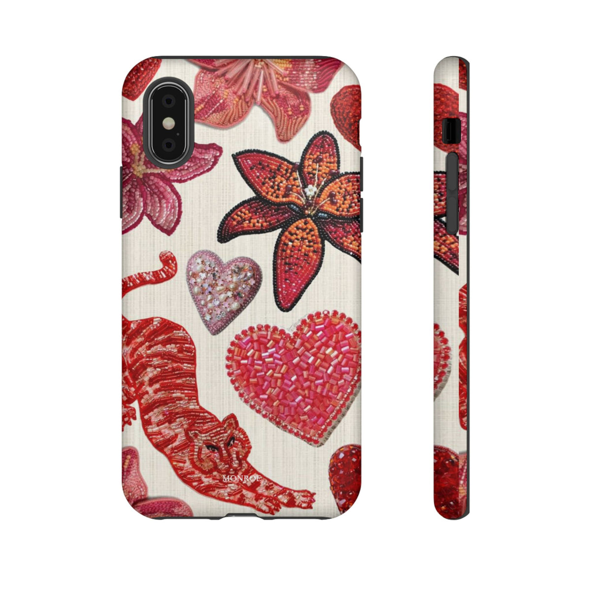 Floral & Heart Pattern Tough Case