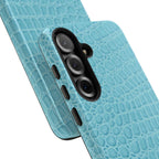 Croc Embossed Turquoise Phone Case