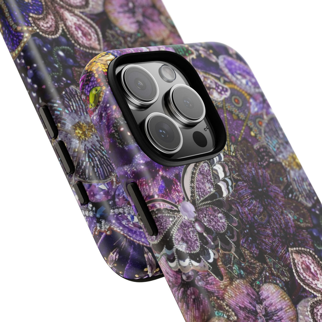 Purple Fleur-de-Lis Floral Tough Phone Case