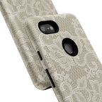 White Lace Pattern Tough Phone Case