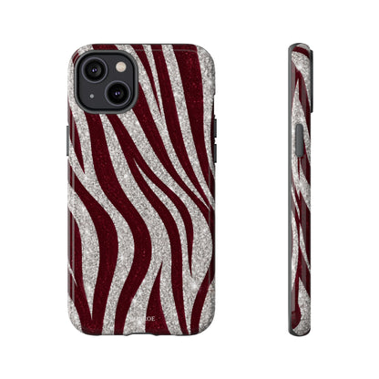 Burgundy Zebra Glitter Tough Case