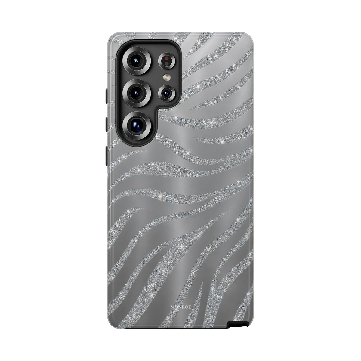 Silver Glitter Zebra Tough Case