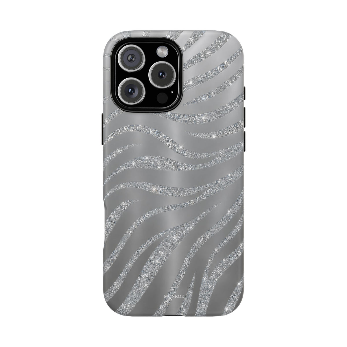 Silver Glitter Zebra Tough Case