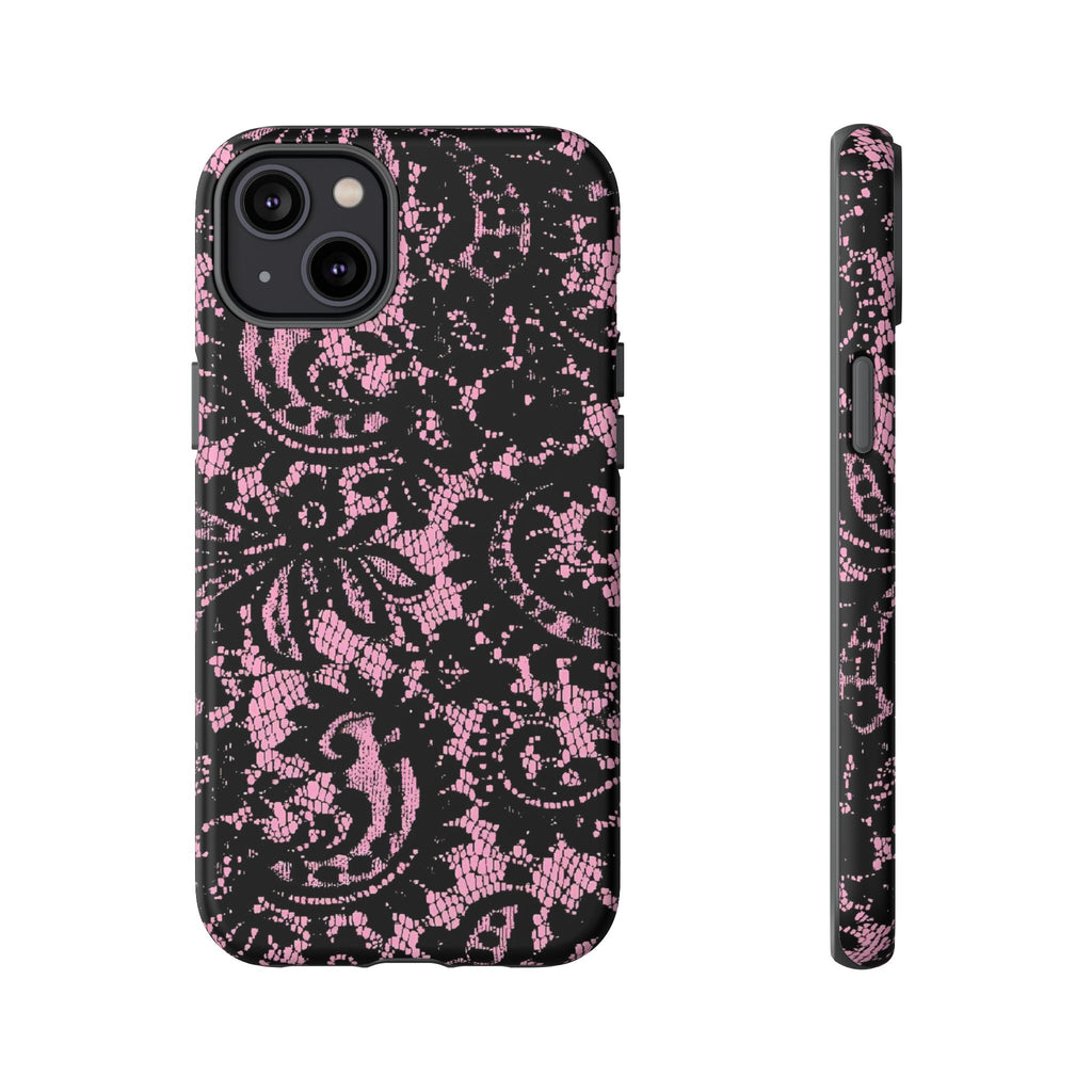 Pink Lace Pattern Tough Phone Case