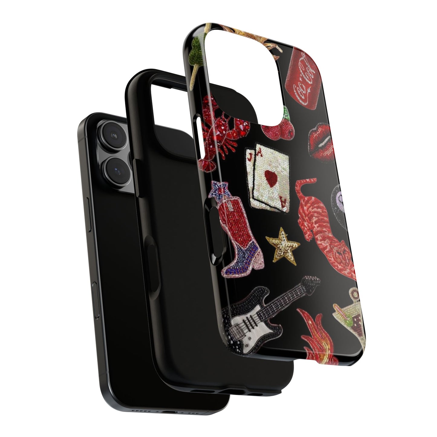 Retro Patch Motif Tough Case