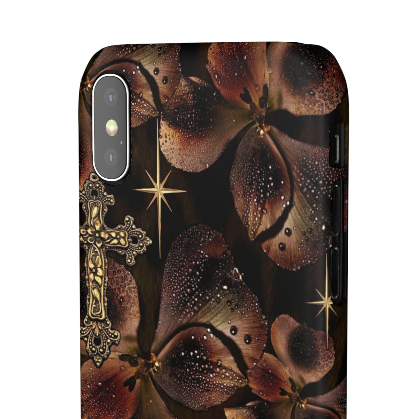Brown Floral Cross Case