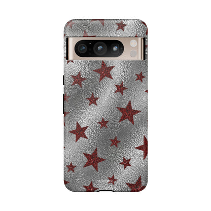 Silver Red Starry Tough Case