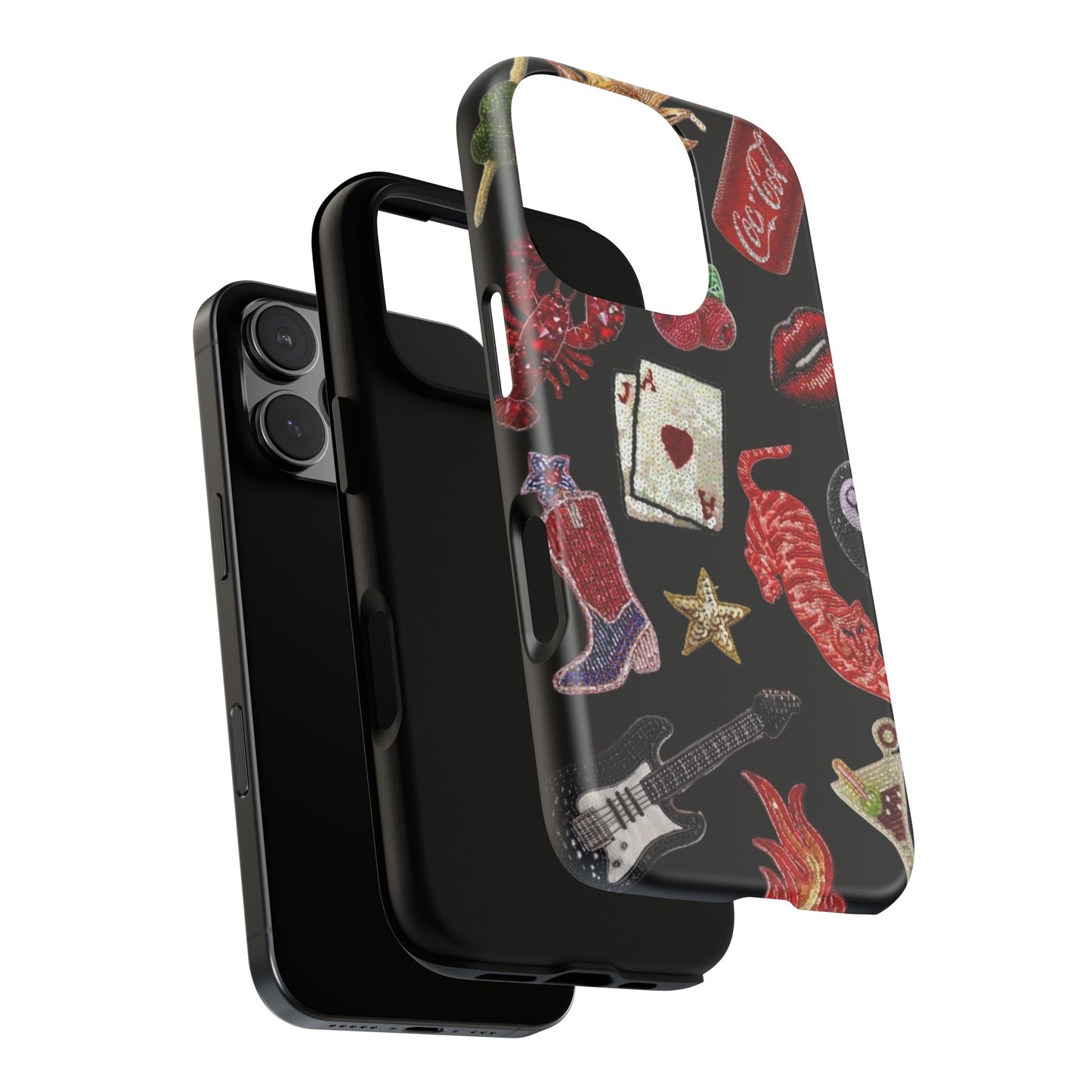 Retro Patch Motif Tough Case