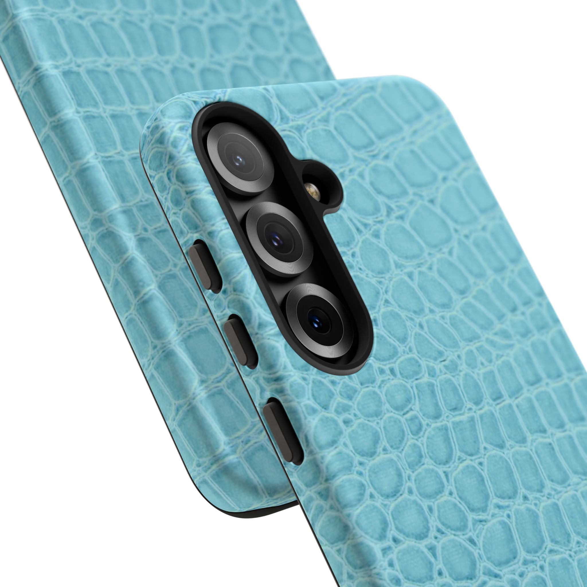Croc Embossed Turquoise Phone Case