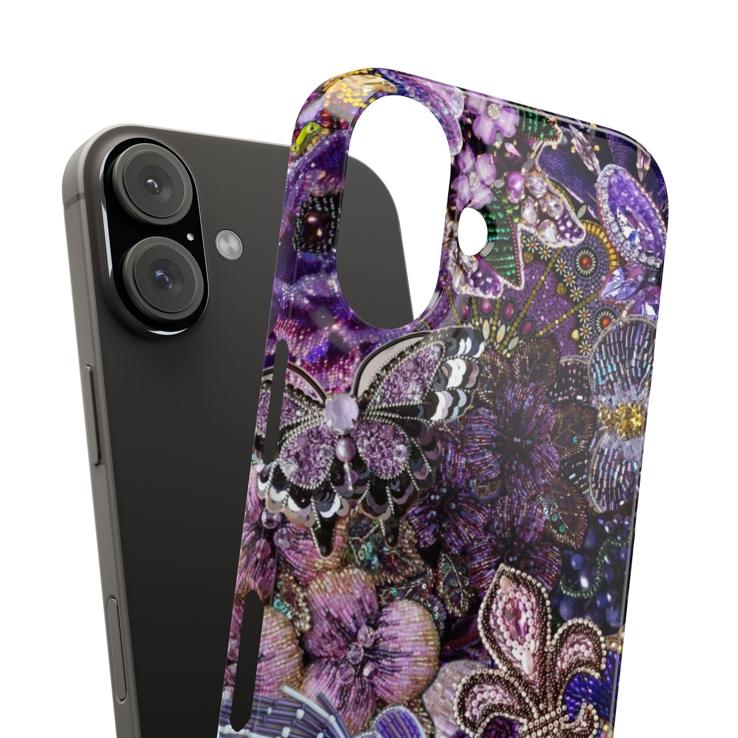 Purple Floral Butterfly Case