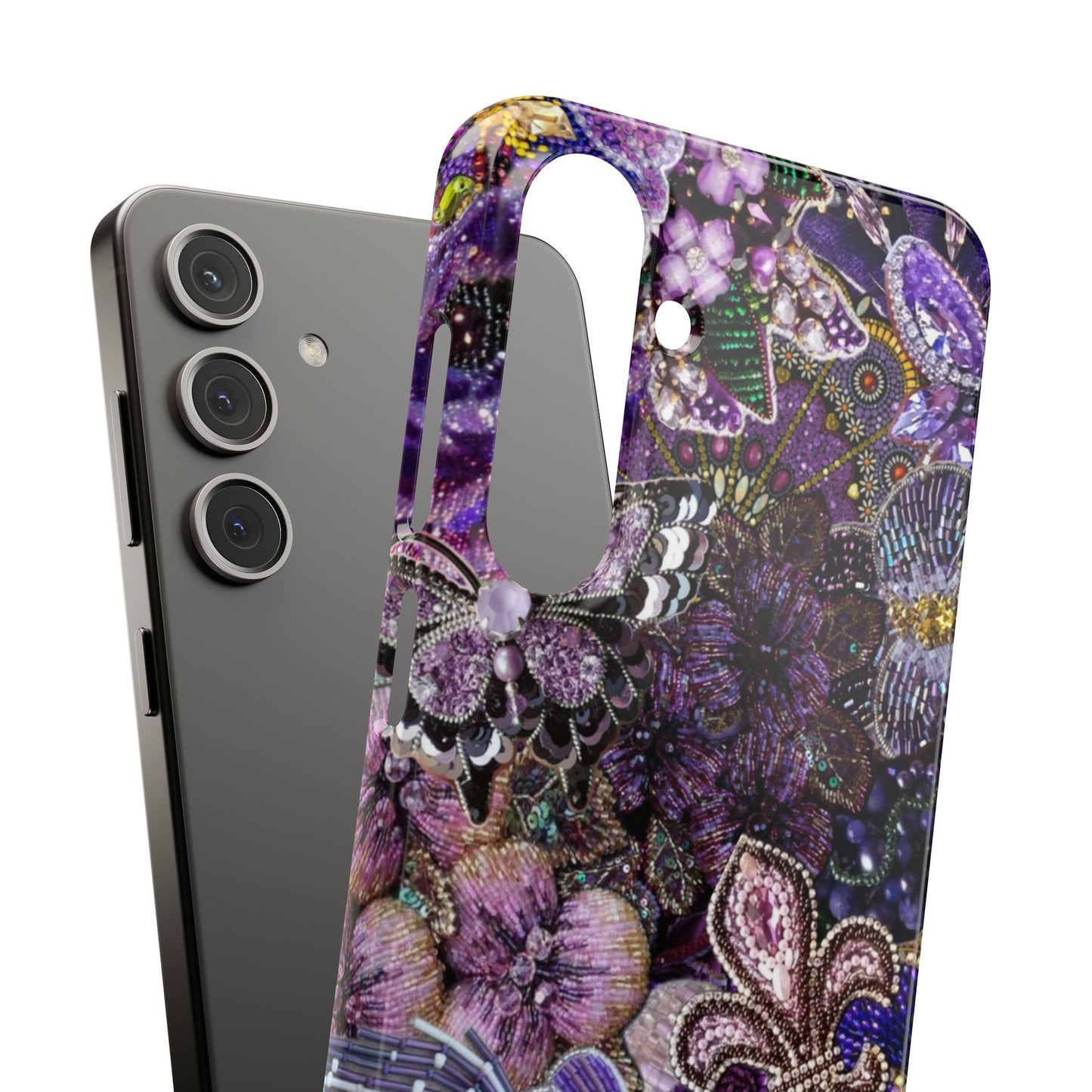 Purple Floral Butterfly Case