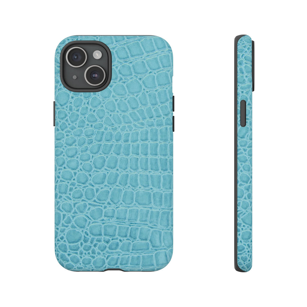 Croc Embossed Turquoise Phone Case