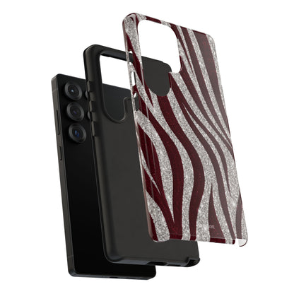 Burgundy Zebra Glitter Tough Case