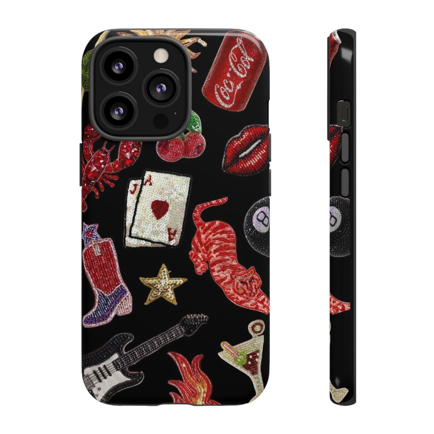Retro Patch Motif Tough Case
