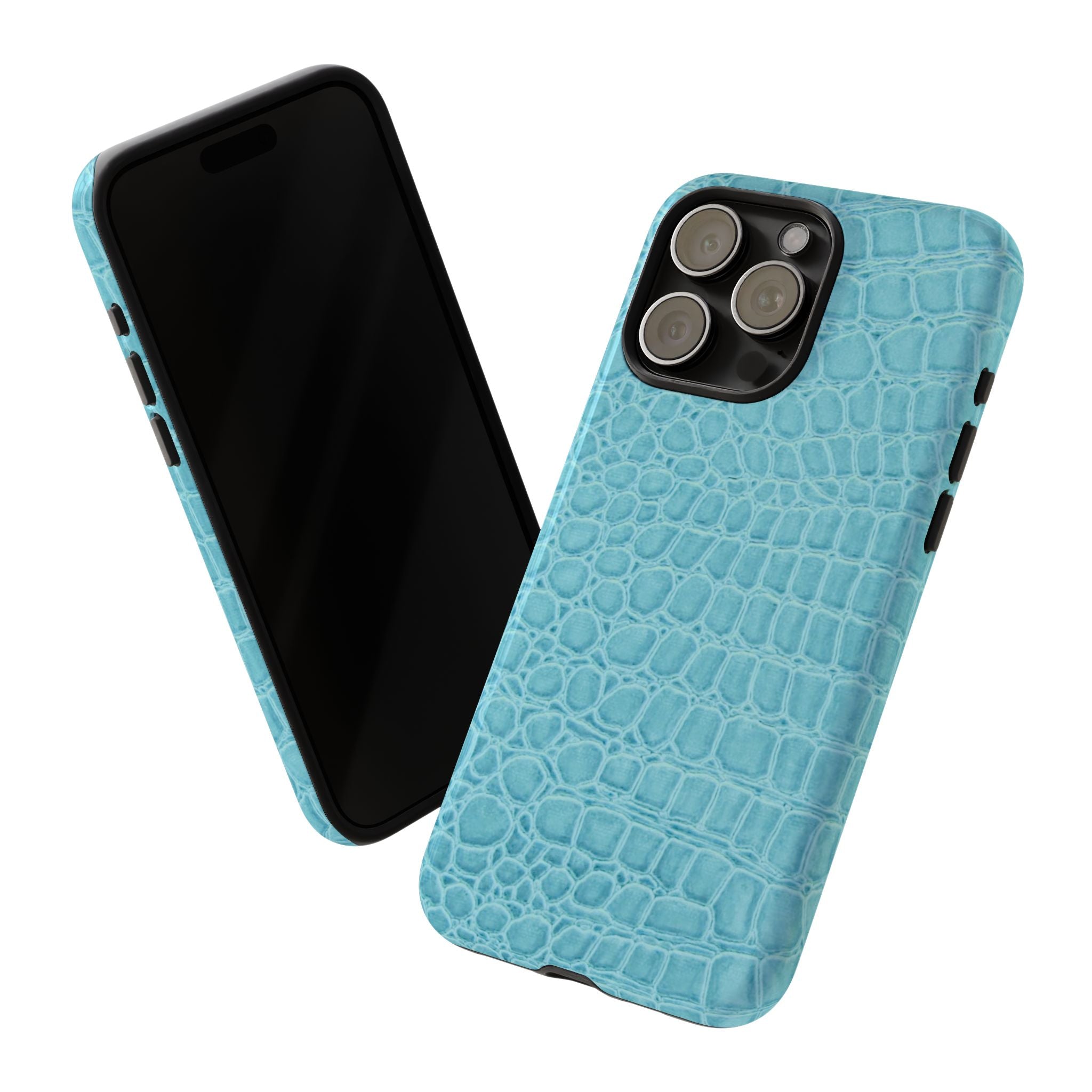 Croc Embossed Turquoise Phone Case