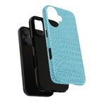 Croc Embossed Turquoise Phone Case