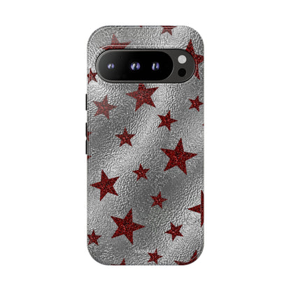 Silver Red Starry Tough Case
