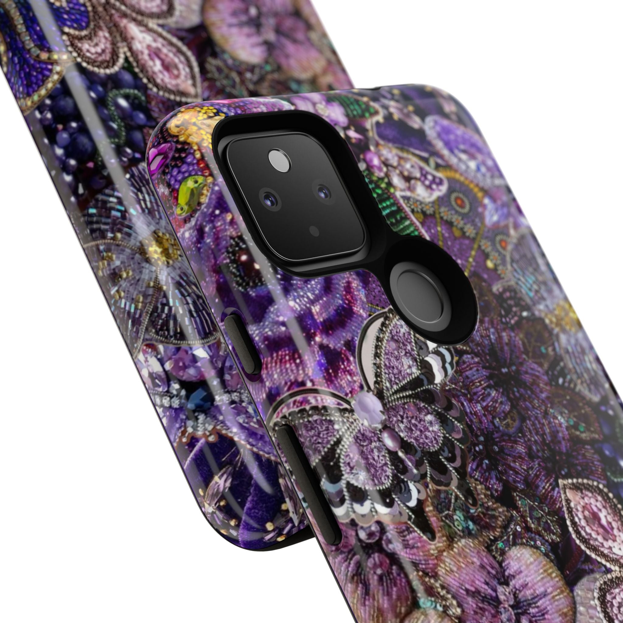 Purple Fleur-de-Lis Floral Tough Phone Case