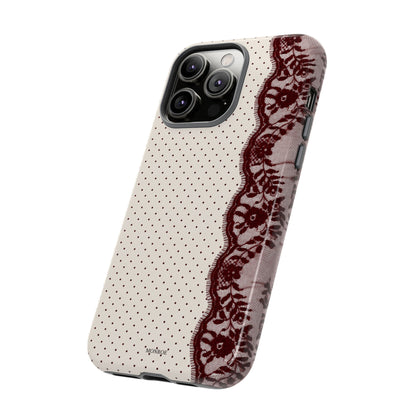 Burgundy Lace Edge Tough Case